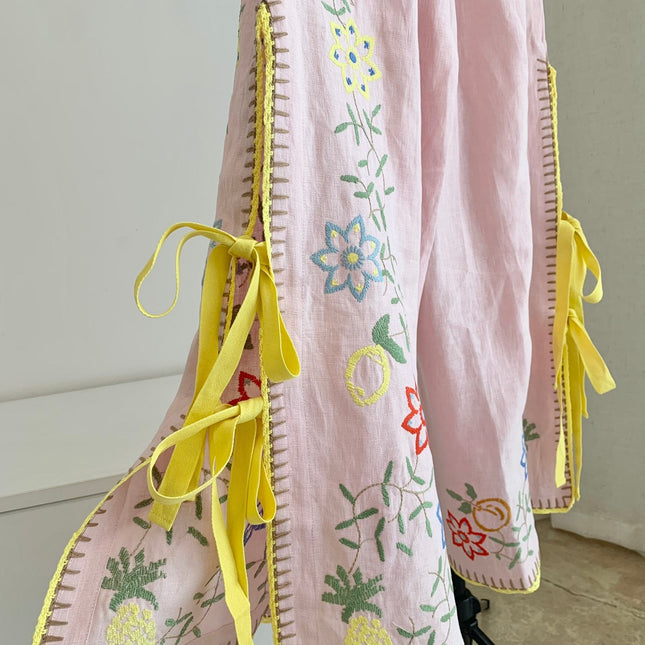 ALEMAIS FLORAL EMBROIDERED SET IN LIGHT PINK 267456