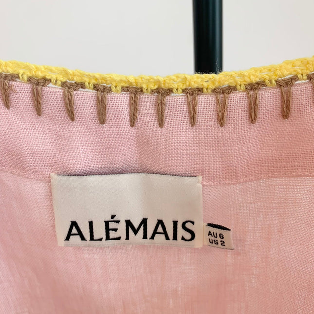 ALEMAIS FLORAL EMBROIDERED SET IN LIGHT PINK 267456
