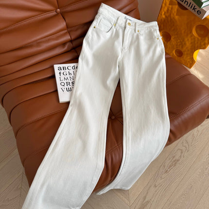 CC 25 Flared Jean White Elastic Fabric