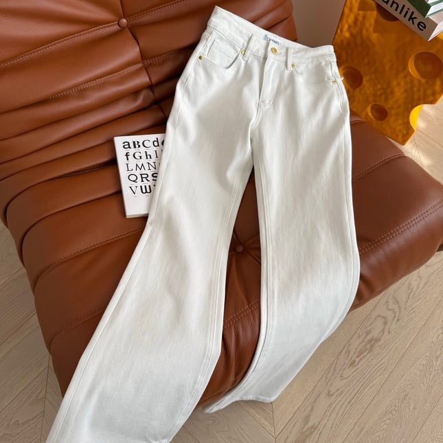 CC 25 Flared Jean White Elastic Fabric