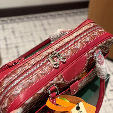 SAINT MARTIN BAG 35 IN BURGUNDY RED GOYARDINE CANVAS AND CALFSKIN