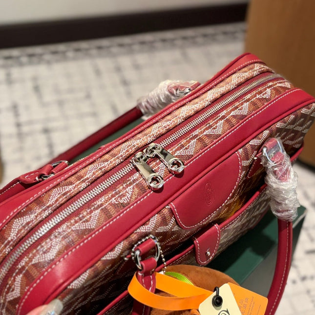 SAINT MARTIN BAG 35 IN BURGUNDY RED GOYARDINE CANVAS AND CALFSKIN