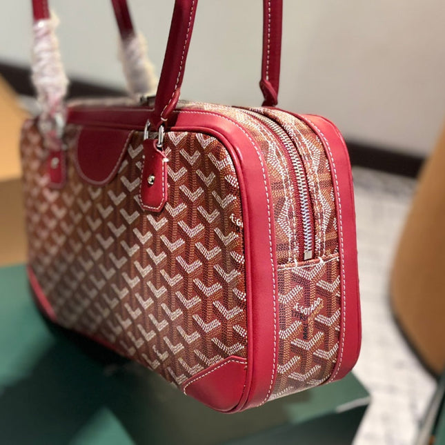 SAINT MARTIN BAG 35 IN BURGUNDY RED GOYARDINE CANVAS AND CALFSKIN