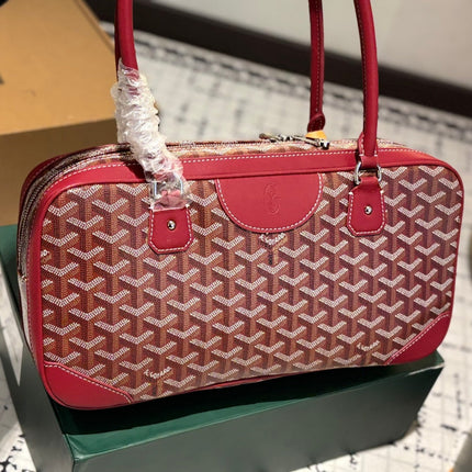 SAINT MARTIN BAG 35 IN BURGUNDY RED GOYARDINE CANVAS AND CALFSKIN