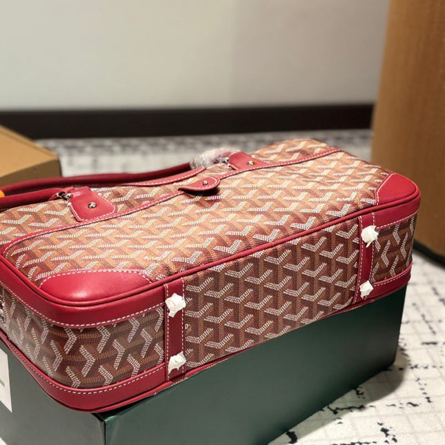 SAINT MARTIN BAG 35 IN BURGUNDY RED GOYARDINE CANVAS AND CALFSKIN