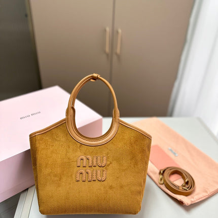 SMALL SHOPPING BAG 22 IN PEANUT BROWN CORDUROY