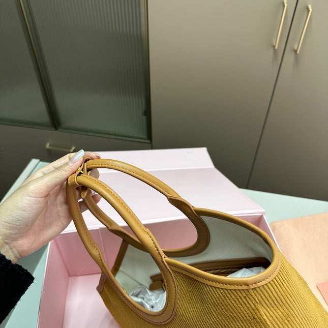 SMALL SHOPPING BAG 22 IN PEANUT BROWN CORDUROY
