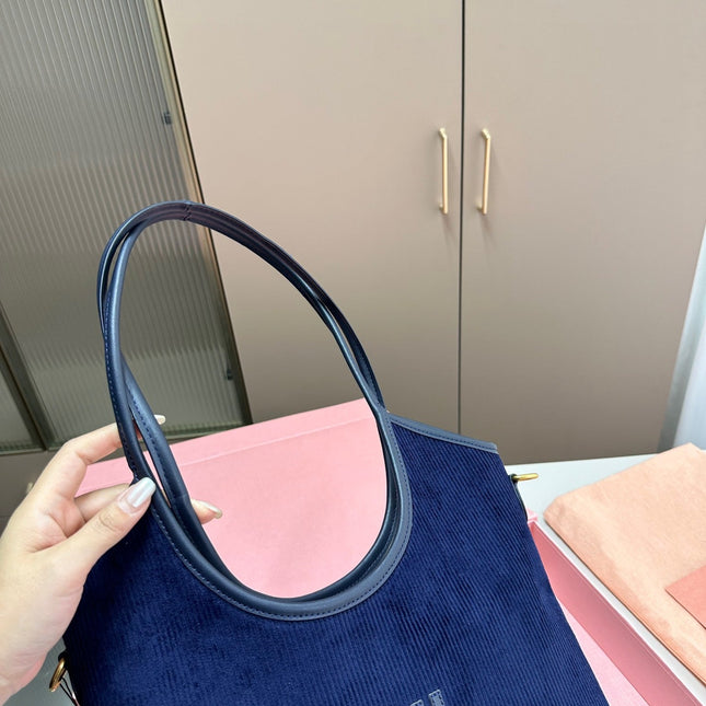 IVY TOTE BAG 34 IN NAVY CORDUROY