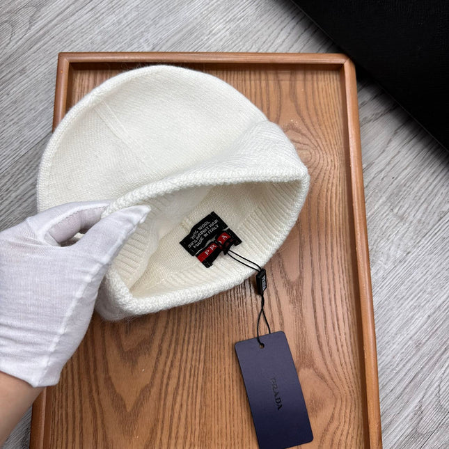 BEANIE HAT IN WHITE WOOL AND RABBIT FUR 436399