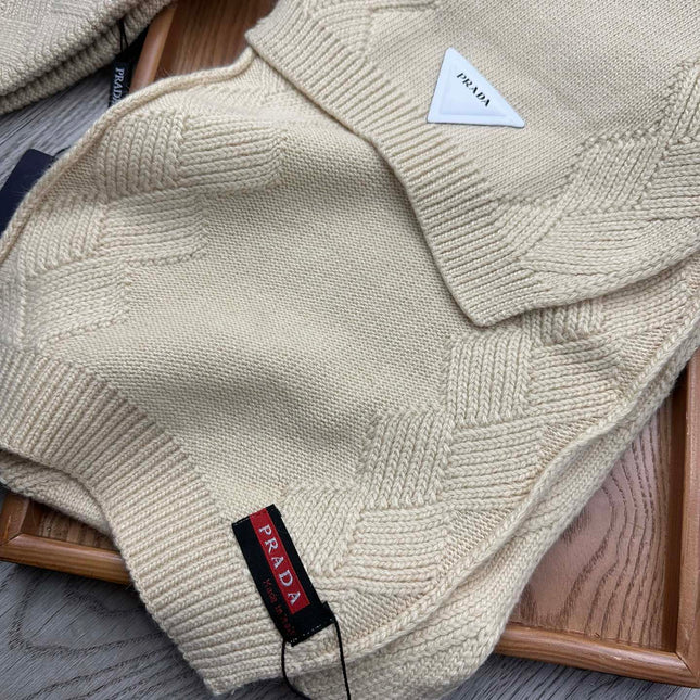 SET SCARF AND HAT IN BISQUE BEIGE WOOL AND RABBIT FUR 397405