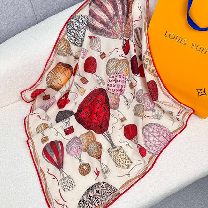 UP AND AWAY 70 CM SQUARE SILK SCARF COLORFUL 399801