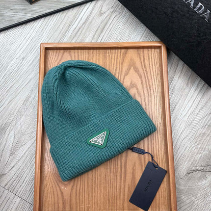BEANIE HAT IN TEAL GREEN WOOL 332392