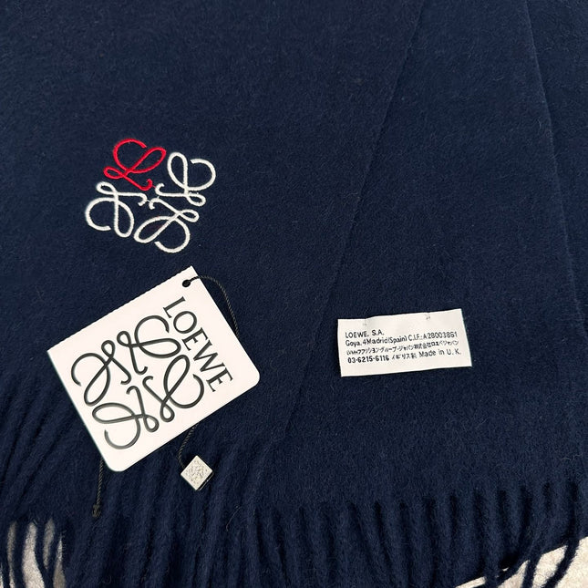 SCARF 180 CM IN NAVY BLUE CASHMERE 353155