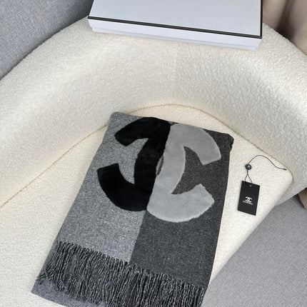 SCARF 200 CM IN MOUSE GRAY CASHMERE AND WOOL 399795