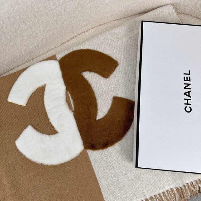 SCARF 200 CM IN CIDER BROWN MIX WHITE CASHMERE AND WOOL 399796