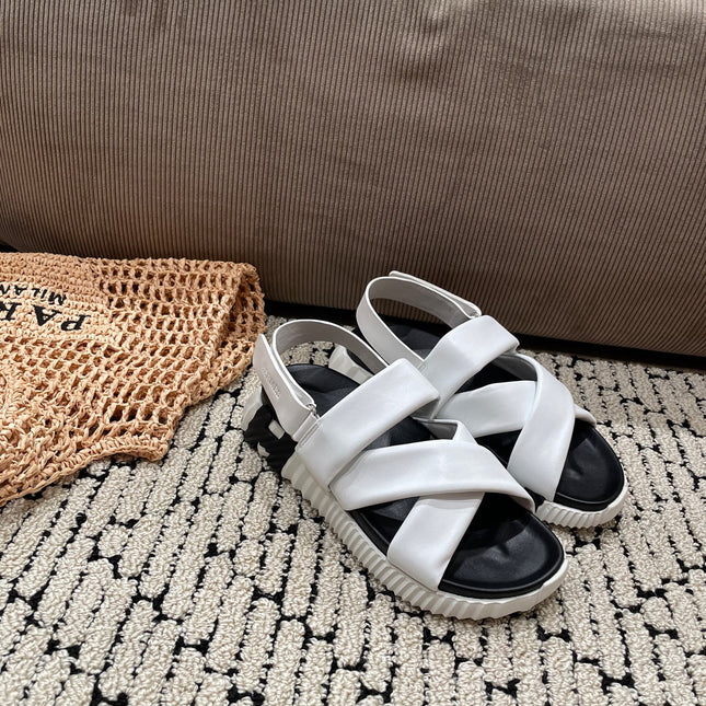 ELECTRIC SANDAL BLACK MIX WHITE CALFSKIN
