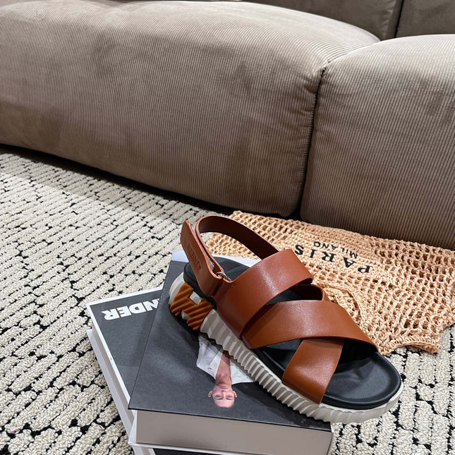 ELECTRIC SANDAL BLACK MIX CARAMEL CALFSKIN