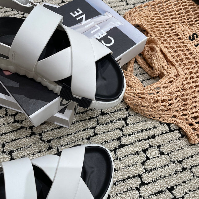 ELECTRIC SANDAL BLACK MIX CREAMY WHITE CALFSKIN