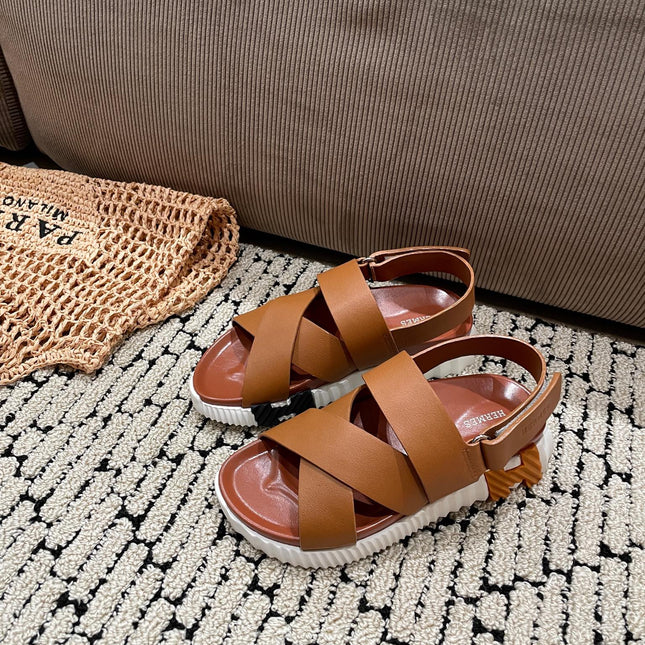 ELECTRIC SANDAL CHOCOLATE CALFSKIN