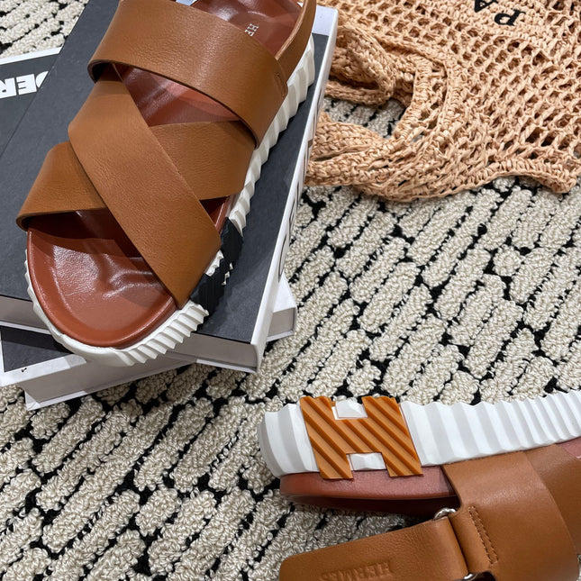 ELECTRIC SANDAL CHOCOLATE CALFSKIN
