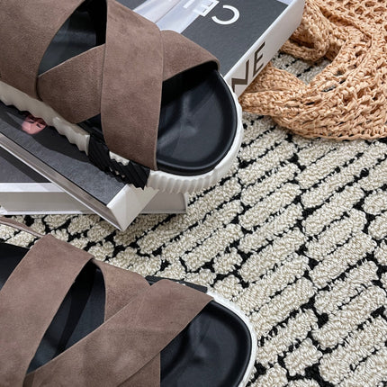 ELECTRIC SANDAL BLACK MIX BROWN SUEDE