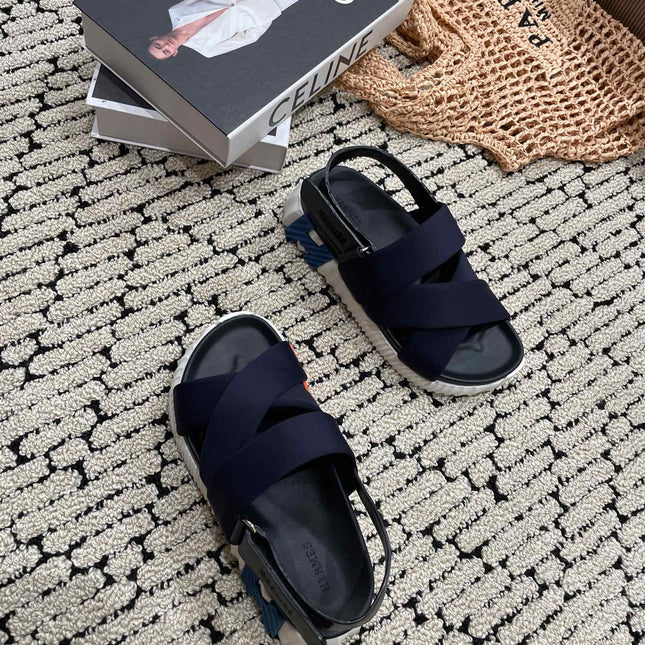 ELECTRIC SANDAL BLACK MIX CHARCOAL BLACK CALFSKIN