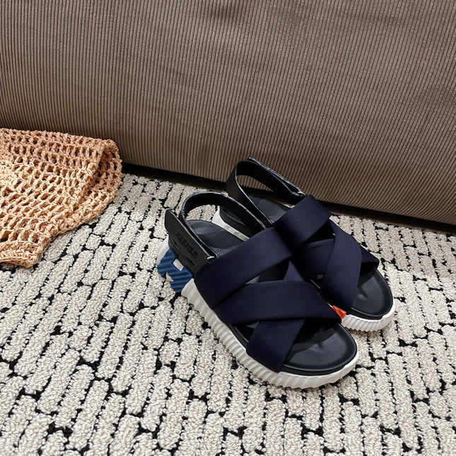 ELECTRIC SANDAL BLACK MIX CHARCOAL BLACK CALFSKIN