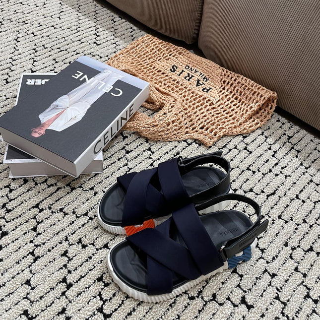 ELECTRIC SANDAL BLACK MIX CHARCOAL BLACK CALFSKIN