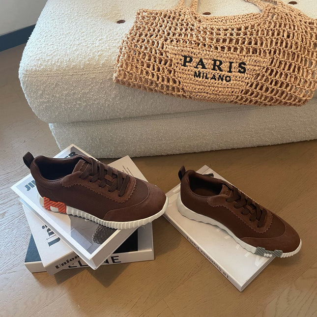 BOUNCING SNEAKERS BROWN CALFSKIN WITH BROWN LACES