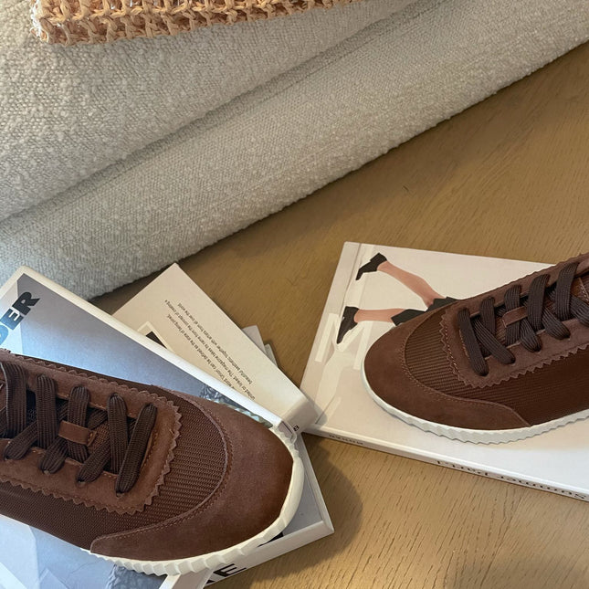 BOUNCING SNEAKERS BROWN CALFSKIN WITH BROWN LACES