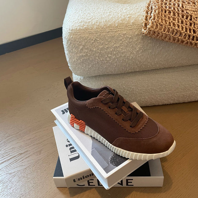 BOUNCING SNEAKERS BROWN CALFSKIN WITH BROWN LACES