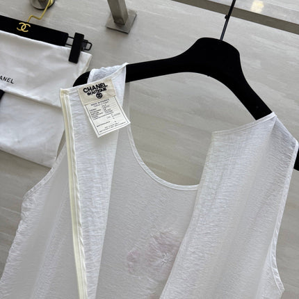 CC Retro Floral Dress White Cotton