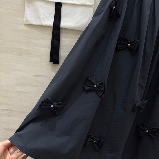 CC Bowknot Skirt Black Cotton