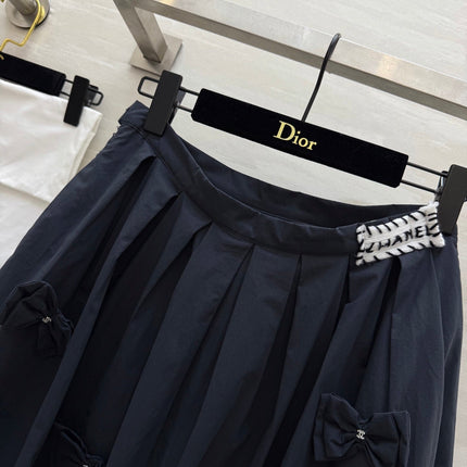 CC Bowknot Skirt Black Cotton