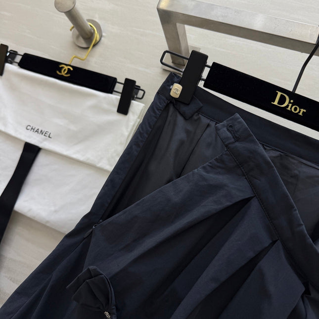 CC Bowknot Skirt Black Cotton