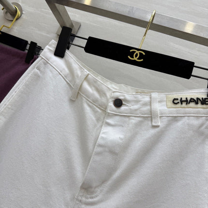 CC Beaded Jeans White Cotton