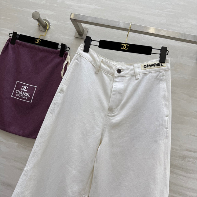 CC Beaded Jeans White Cotton
