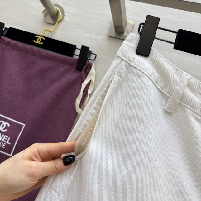 CC Beaded Jeans White Cotton