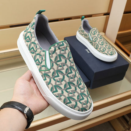 CD SOLAR SLIP-ON BEIGE MIX DARK GREEN FABRIC