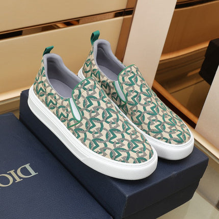 CD SOLAR SLIP-ON BEIGE MIX DARK GREEN FABRIC
