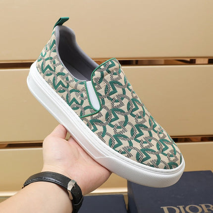 CD SOLAR SLIP-ON BEIGE MIX DARK GREEN FABRIC