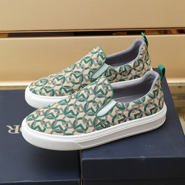 CD SOLAR SLIP-ON BEIGE MIX DARK GREEN FABRIC