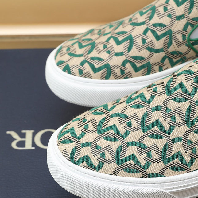 CD SOLAR SLIP-ON BEIGE MIX DARK GREEN FABRIC