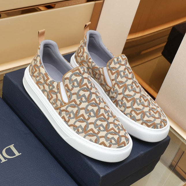 CD SOLAR SLIP-ON BEIGE MIX BROWN FABRIC