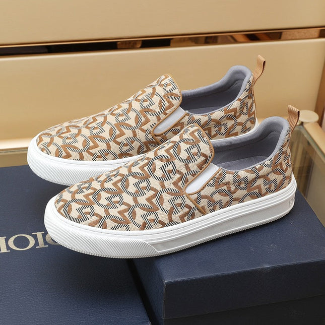 CD SOLAR SLIP-ON BEIGE MIX BROWN FABRIC