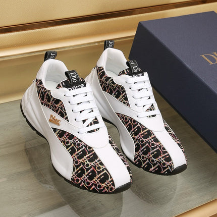 CD LINE SNEAKER WHITE CALFSKIN AND MONOGRAM BLACK FABRIC