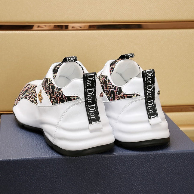 CD LINE SNEAKER WHITE CALFSKIN AND MONOGRAM BLACK FABRIC