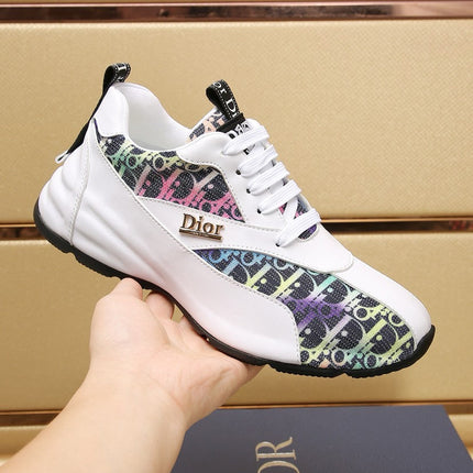 CD LINE SNEAKER WHITE AND RAINBOW CALFSKIN