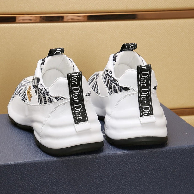 CD LINE SNEAKER WHITE AND BLACK CALFSKIN