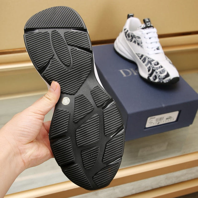 CD LINE SNEAKER WHITE AND BLACK CALFSKIN